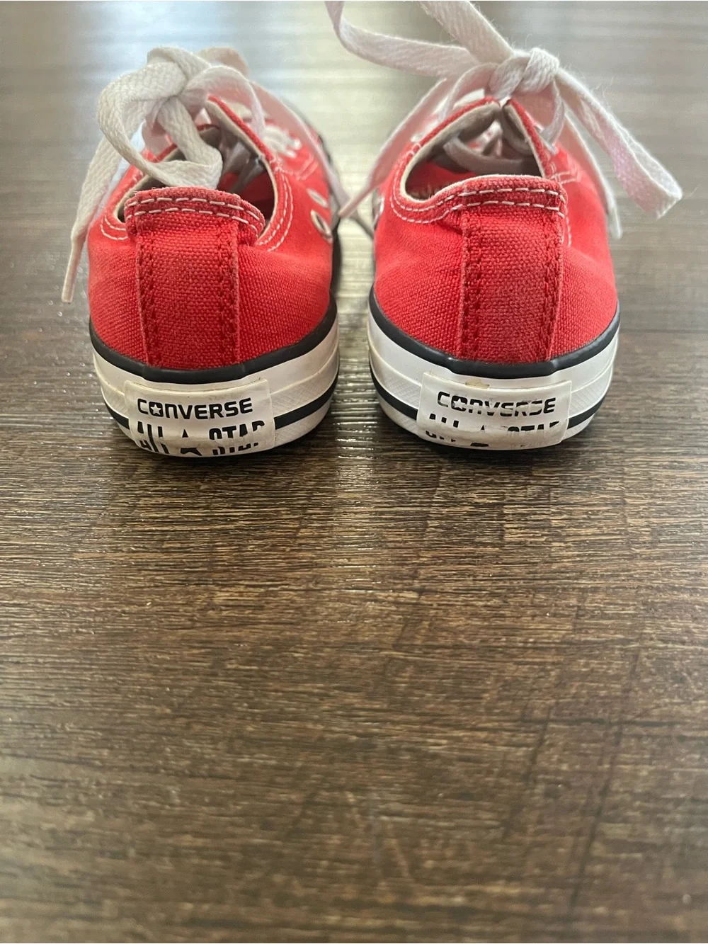 Converse Kids Red Canvas Low-Top Sneakers with White Laces
